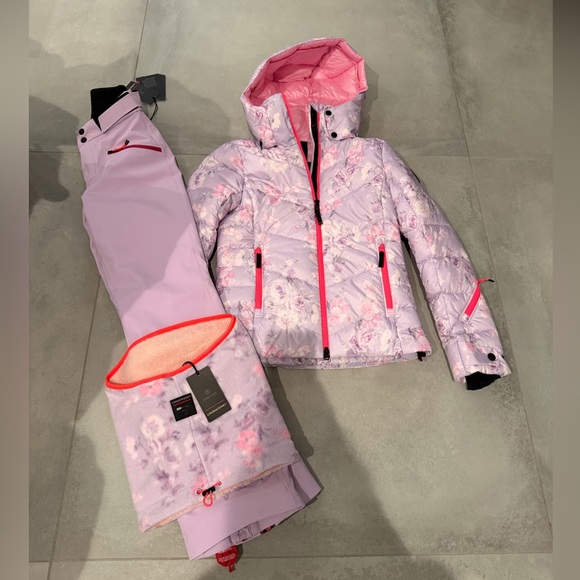 LoveShackFancy Nessa Ski Jacket Pants Set XS 2 4 6 💜🩷 - Picture 1 of 16